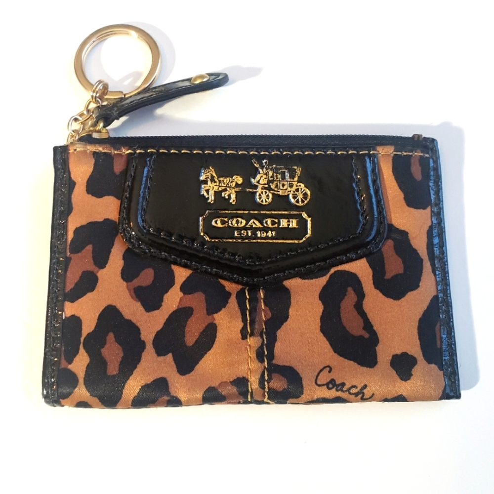 Coach leopard coin zipper pouch